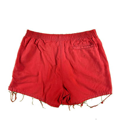 90s Thrashed and Sun Faded Red Gap Board Shorts- S