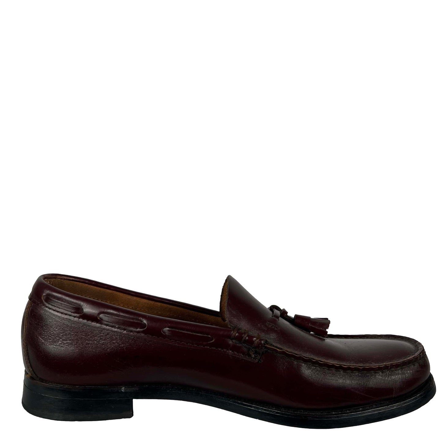 80s Oxblood Leather Tassel Loafers- M's 11.5, W's 13