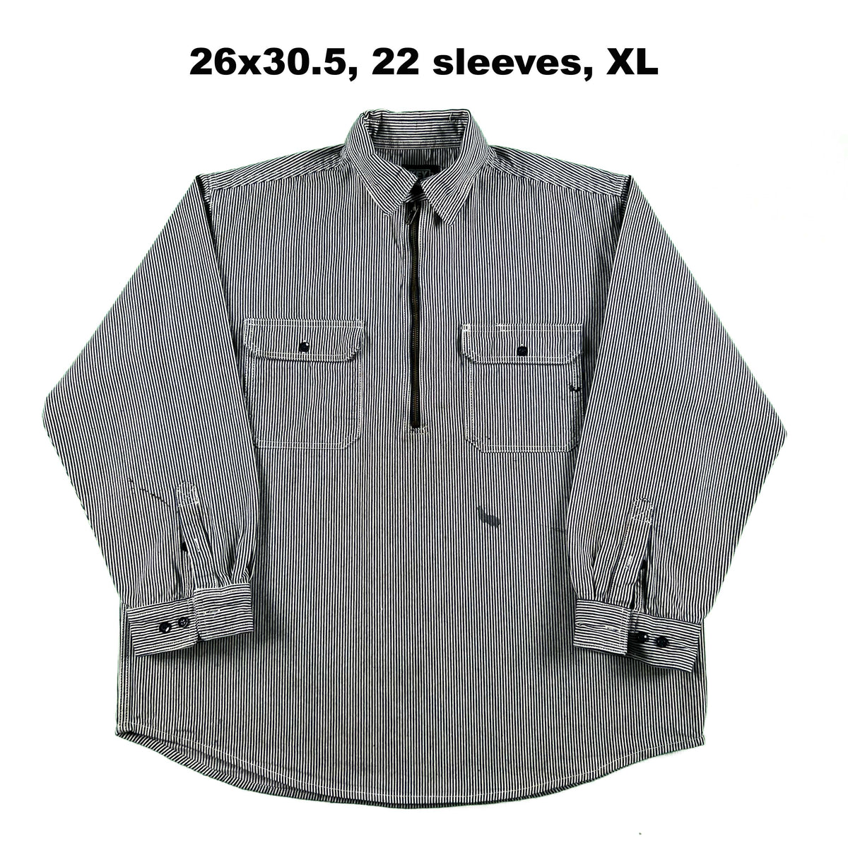 Vintage Hickory Stripe 1/2 Zip Work Shirts- SELECT SHIRT