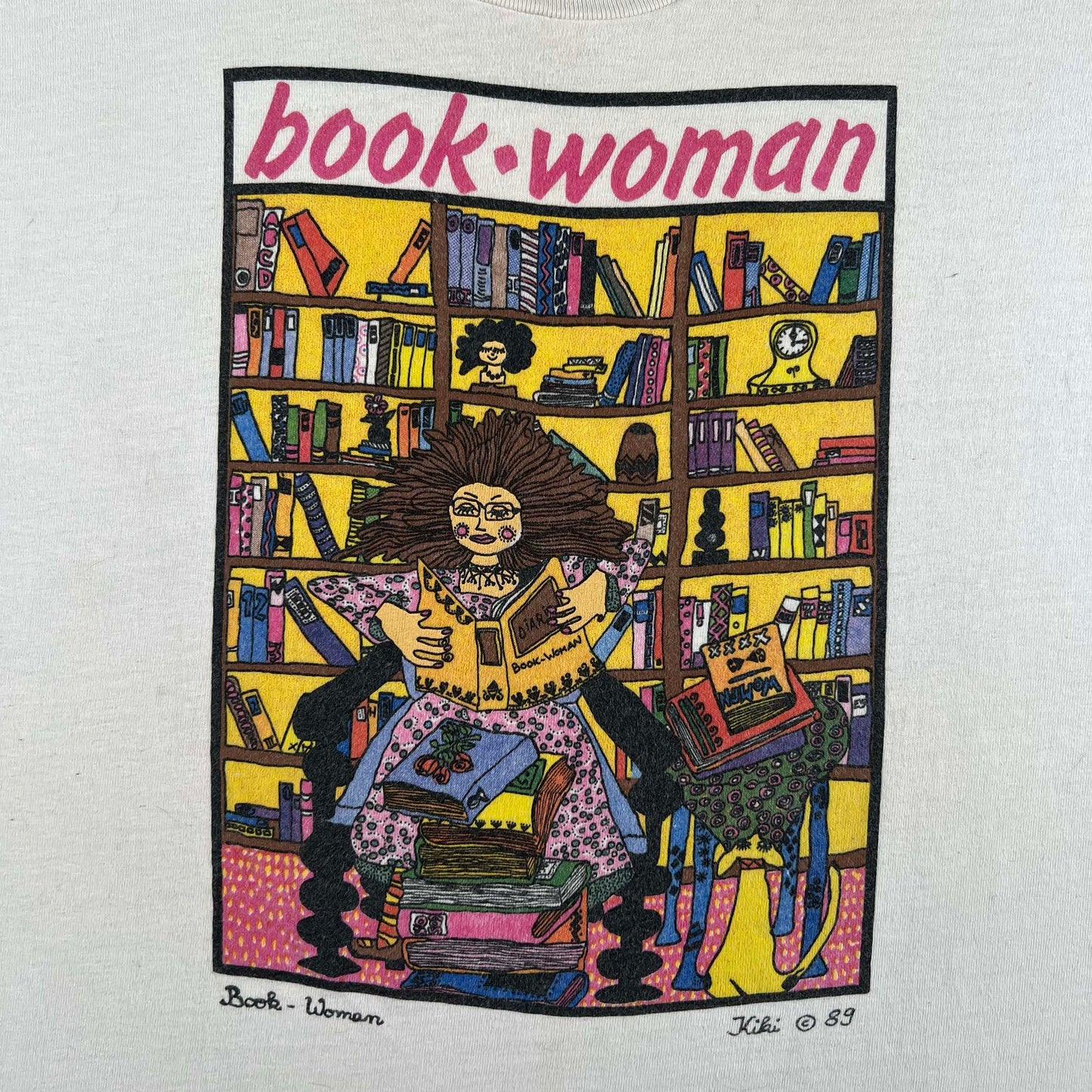 80s book-woman Tee- L