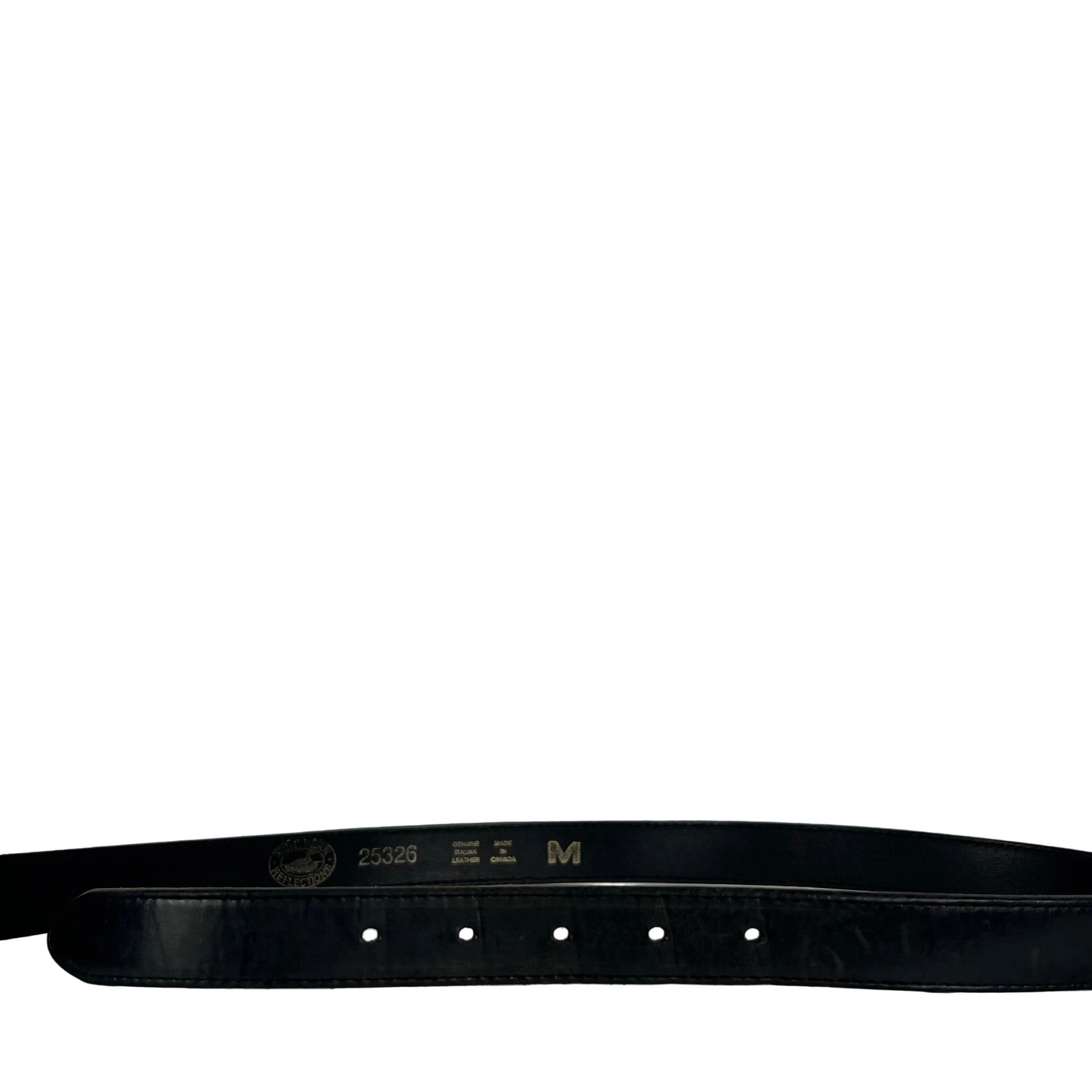 90s Made in Canada Black Italian Leather Belt- M