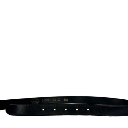 90s Made in Canada Black Italian Leather Belt- M