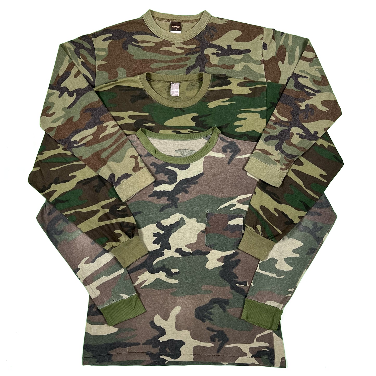 Vintage Blank Camo Long Sleeve Tee- XS,S,M,L,XL