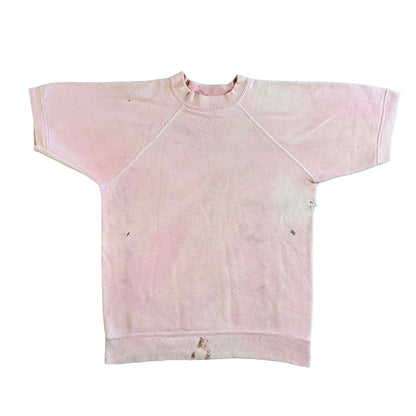 60s Sun Faded Pink Short Sleeve Sweatshirt- S