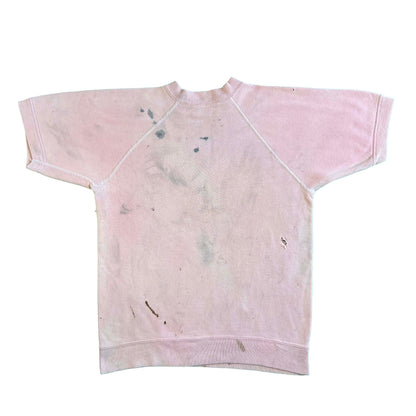 60s Sun Faded Pink Short Sleeve Sweatshirt- S