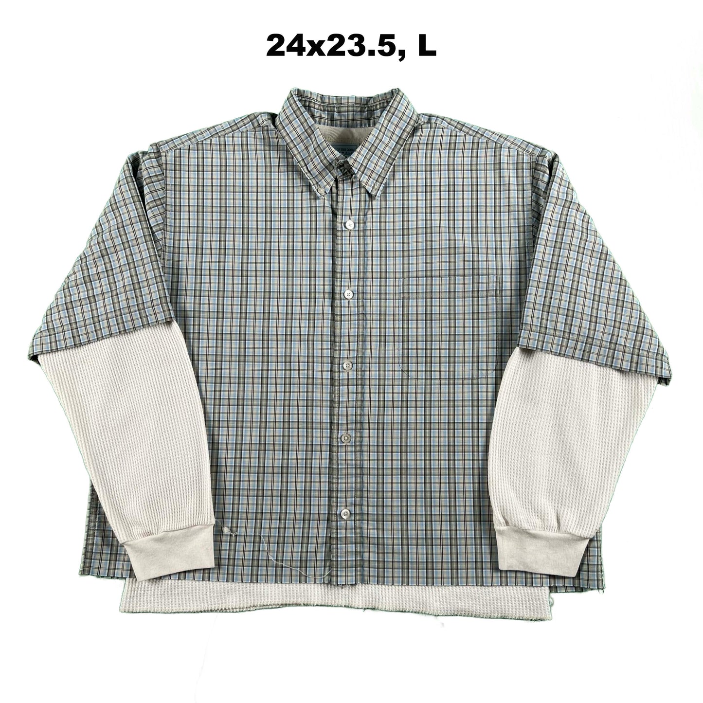 Vintage Eddie Bauer Cropped Plaid Shirt & Waffle Knit Thermals- SELECT COMBO