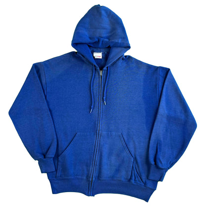 80s Sun Faded Blue Zip Up Hoodie- L