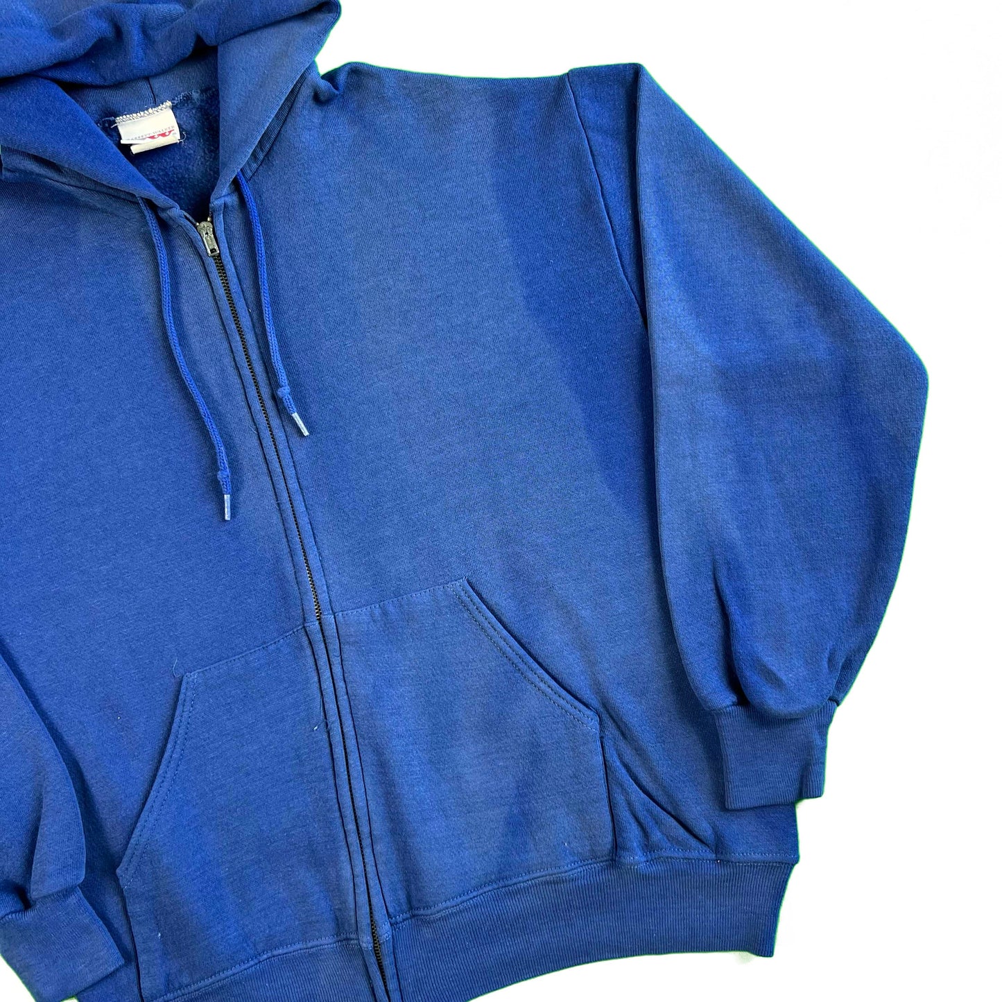 80s Sun Faded Blue Zip Up Hoodie- L