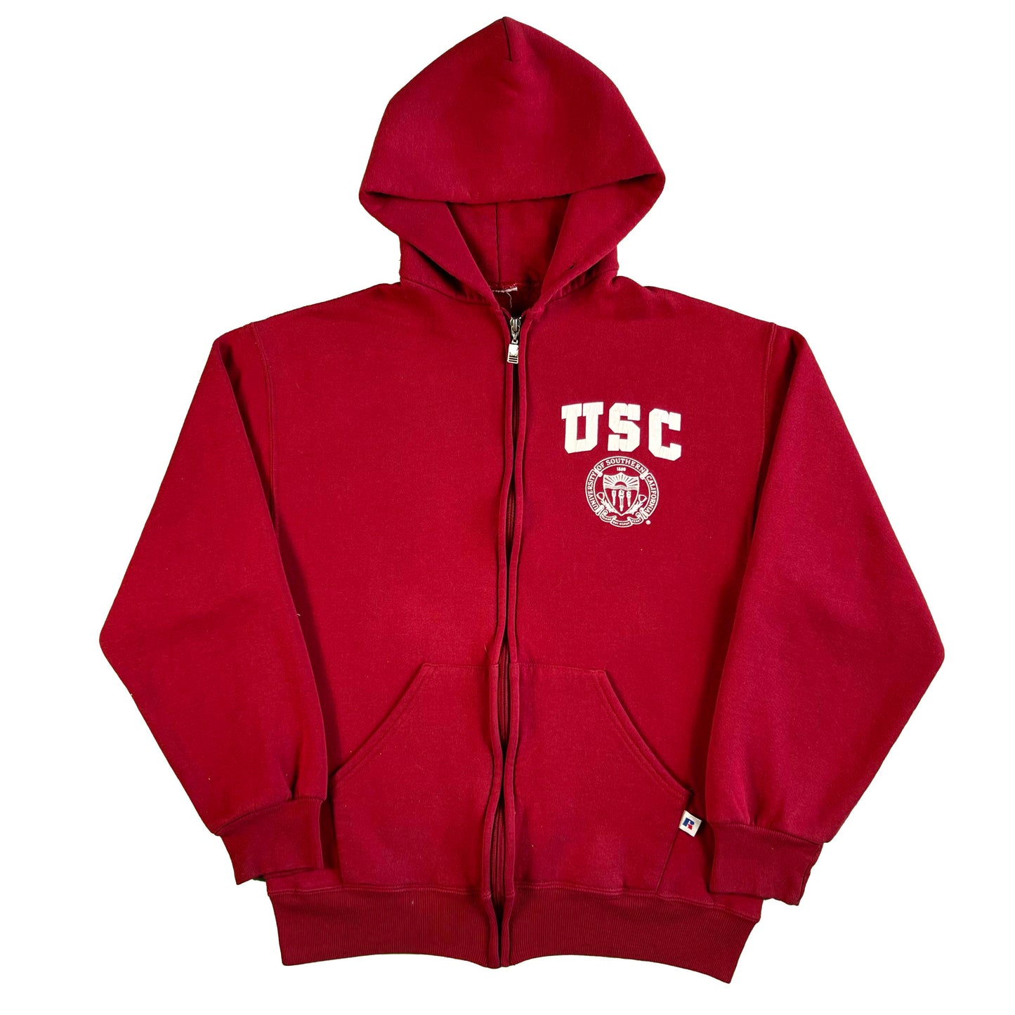 90s Russell USC Zip Up Hoodie- M