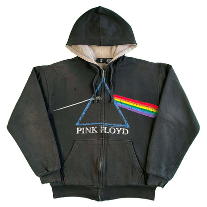 00s Pink Floyd Waffle Lined Zip Up Hoodie- L