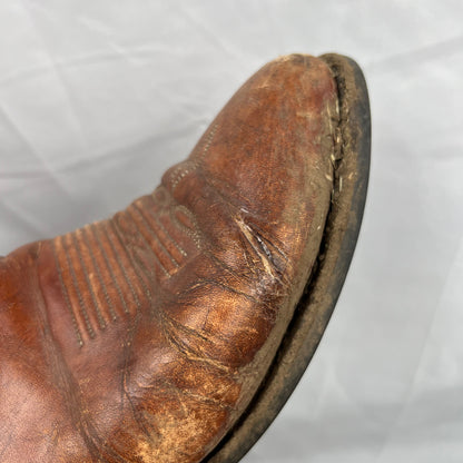 90s Patina Tan Leather Cowboy Boots- M's 9.5, W's 11