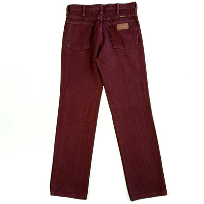 90s Wrangler Wine Red/Burgundy Denim- 29x30