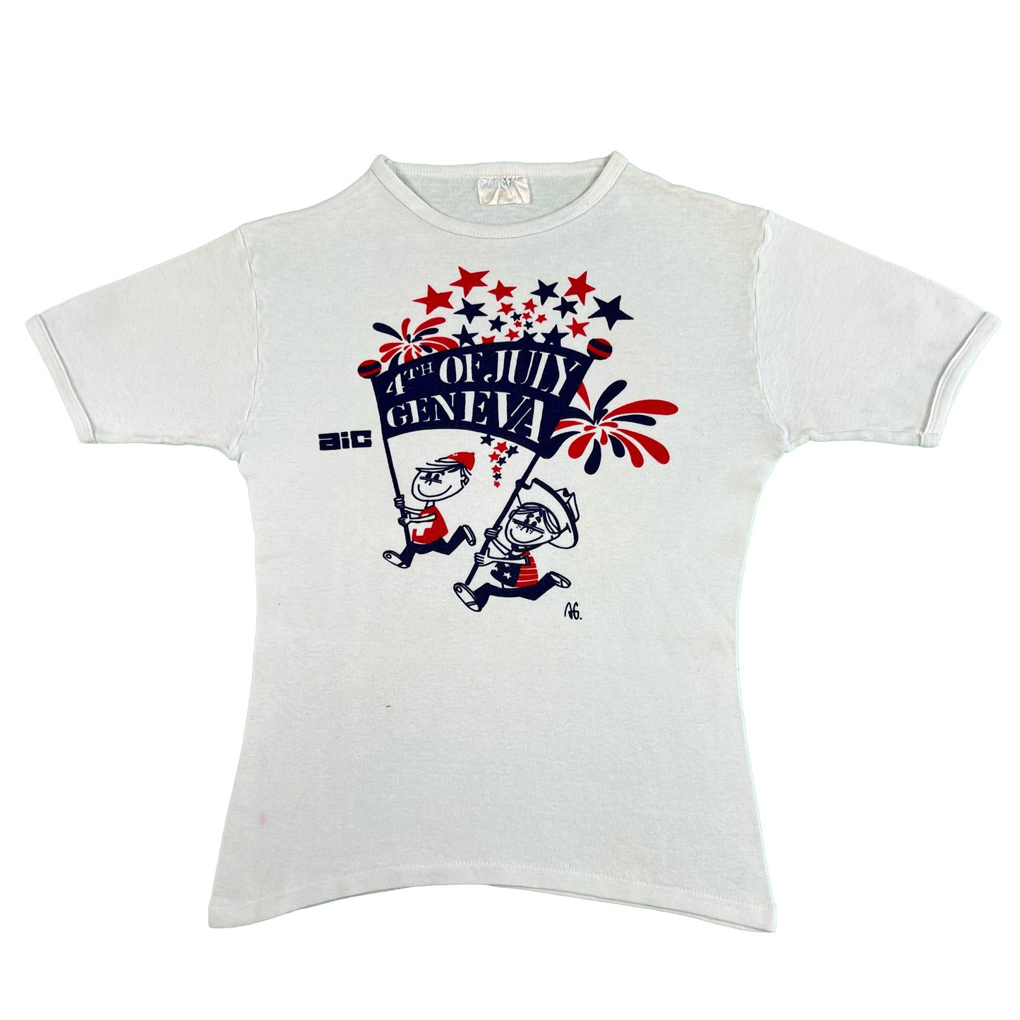 70s Geneva Swiss Euro 4th of July Tee- S