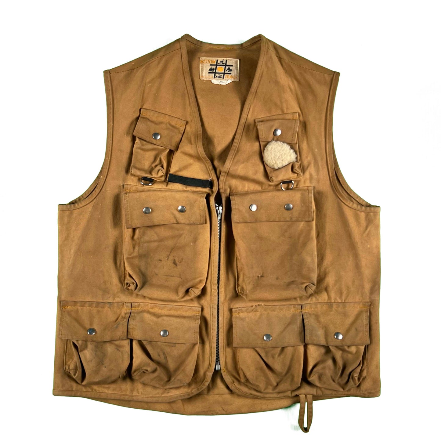60s Dark Tan z/u Fly Fishing Vest- L