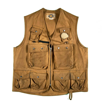 60s Dark Tan z/u Fly Fishing Vest- L