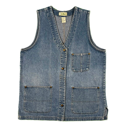 90s L.L. Bean Buckleback Denim Vest- S