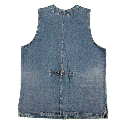 90s L.L. Bean Buckleback Denim Vest- S