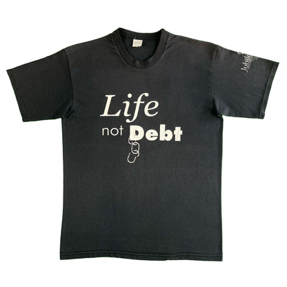 90s Sun Faded Life Not Debt Tee- L
