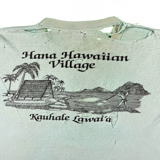 80s Thrashed Hawaiian Village Surf Tee- L