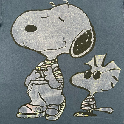 90s Thrashed Snoopy & Woodstock Tee- L