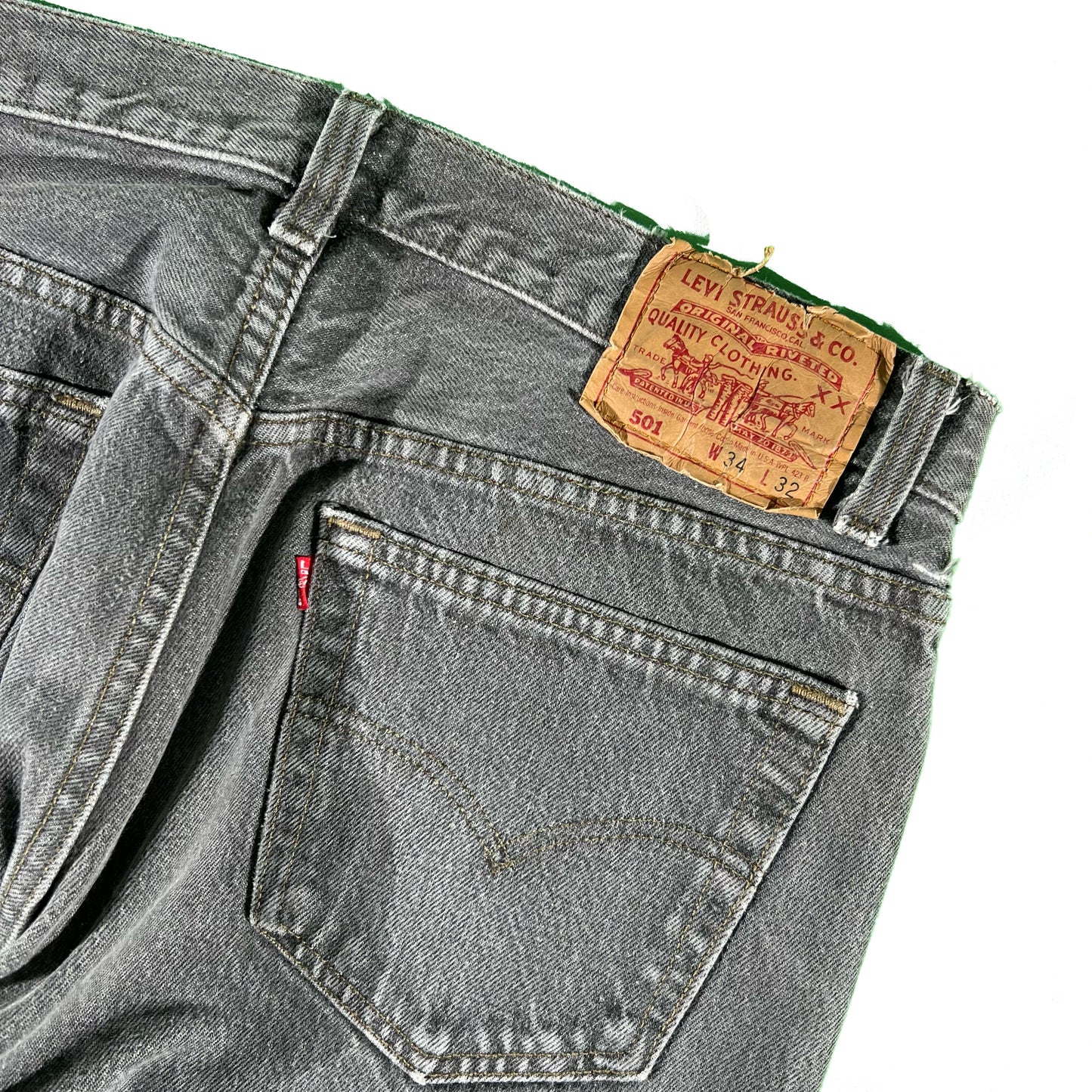 80s Charcoal Grey Levi's 501s- 33x29.5