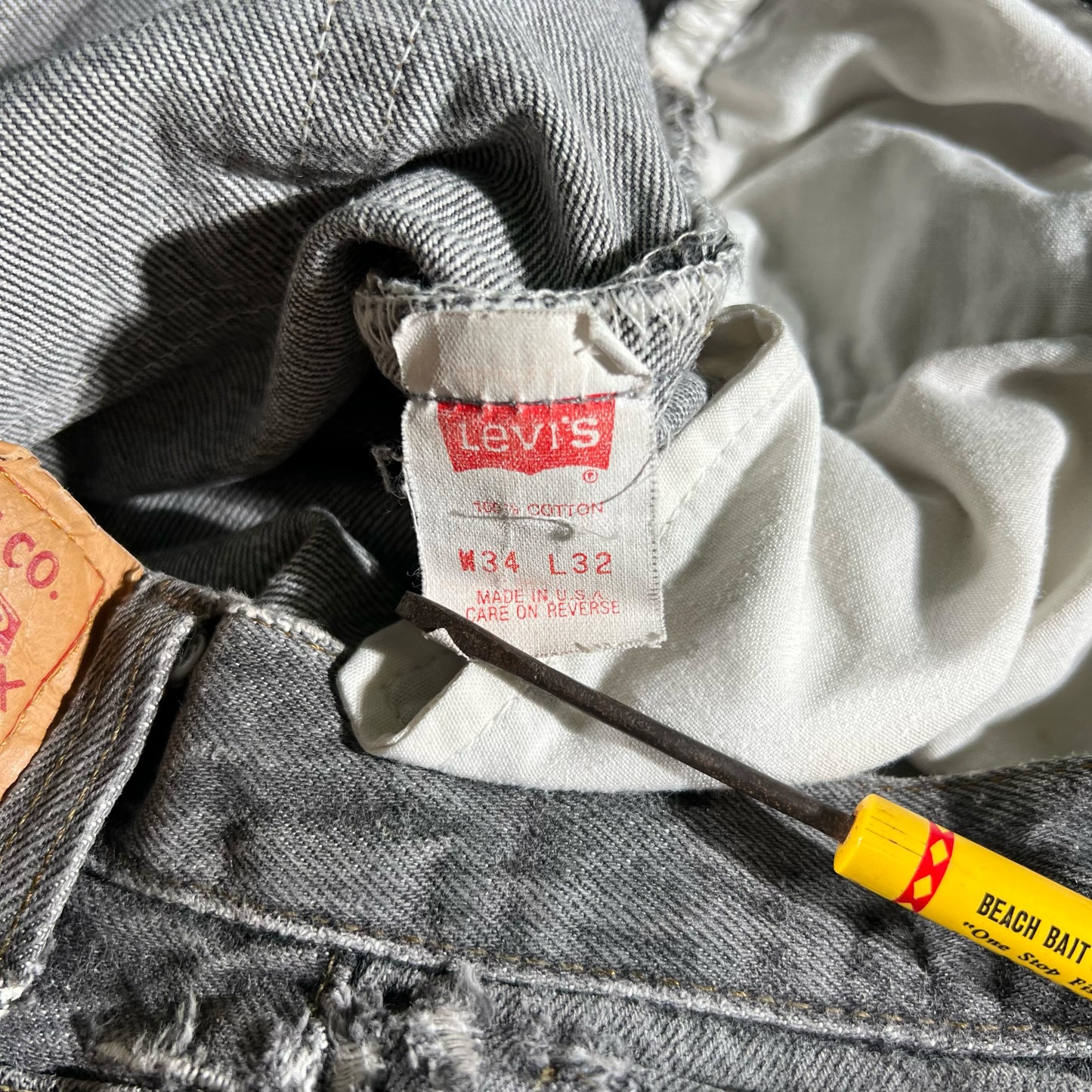 80s Charcoal Grey Levi's 501s- 33x29.5