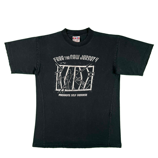 00s Faded Black Free the New Jersey 4 Tee- M