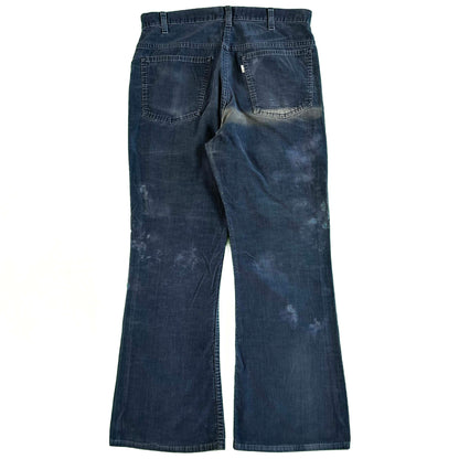 70s Faded Navy Levi's 646 Corduroy Flares- 32x28