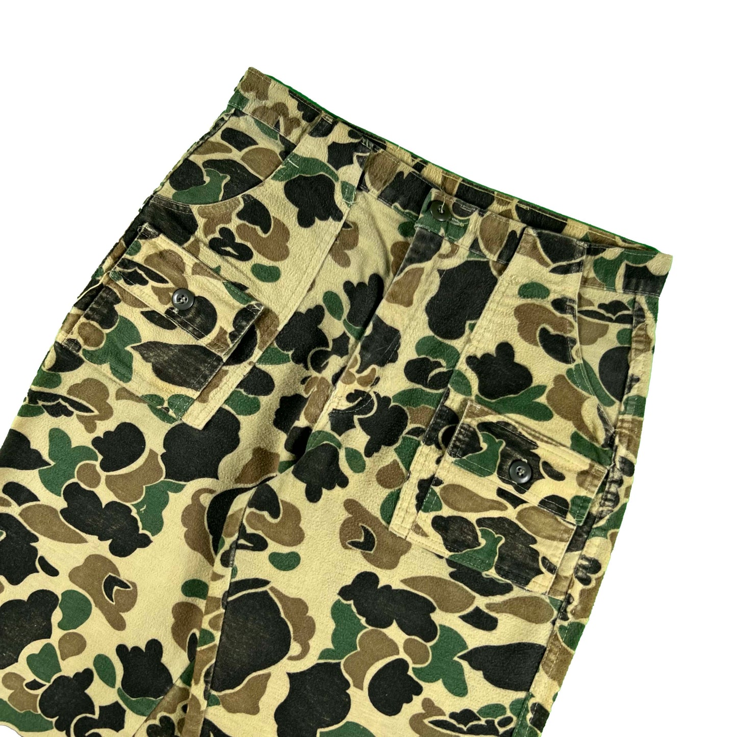 70s Cabela's Duck Camo Chamois Bush Pants- 32x29.5