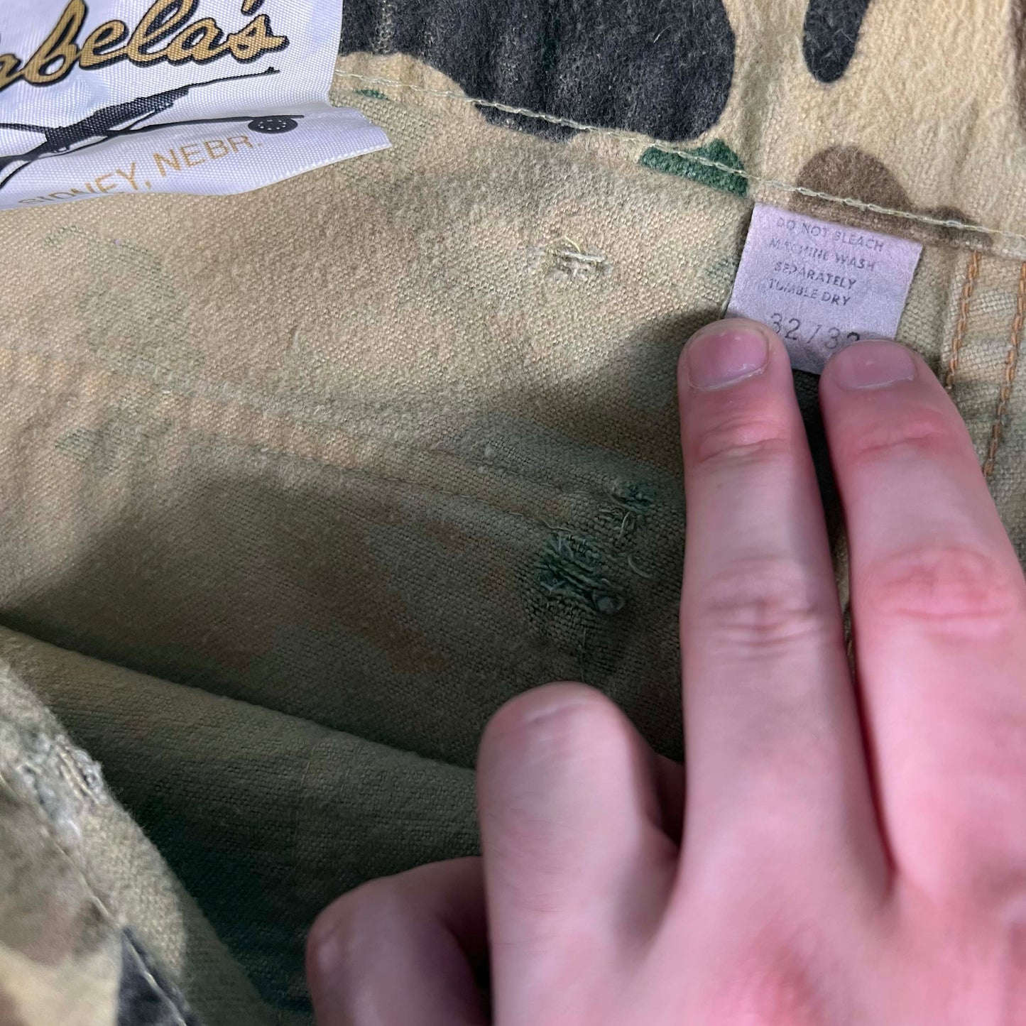 70s Cabela's Duck Camo Chamois Bush Pants- 32x29.5