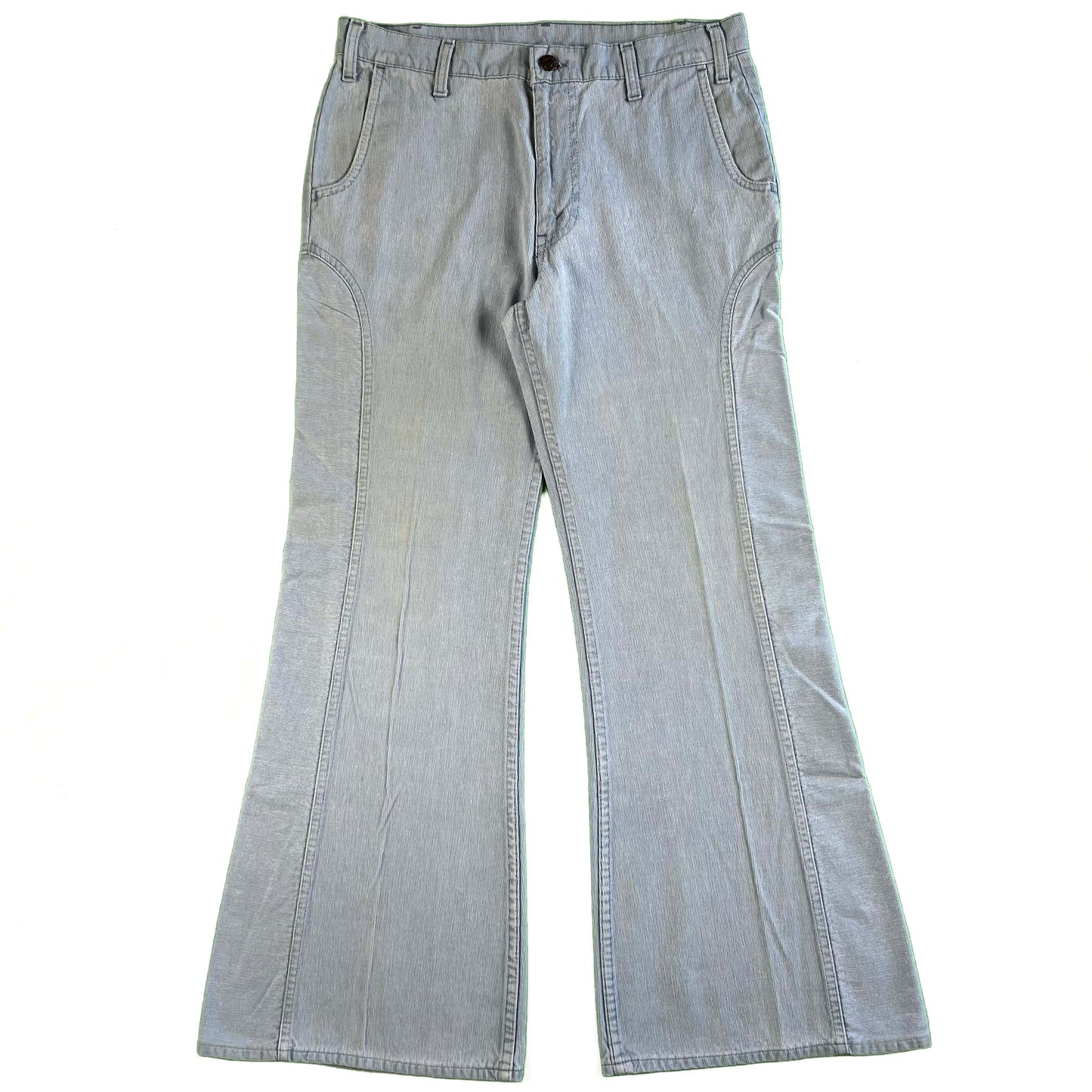 70s Levi's Baby Blue Paneled Corduroy Bell Bottoms- 31x29