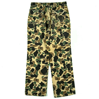 70s Cabela's Duck Camo Chamois Bush Pants- 32x29.5