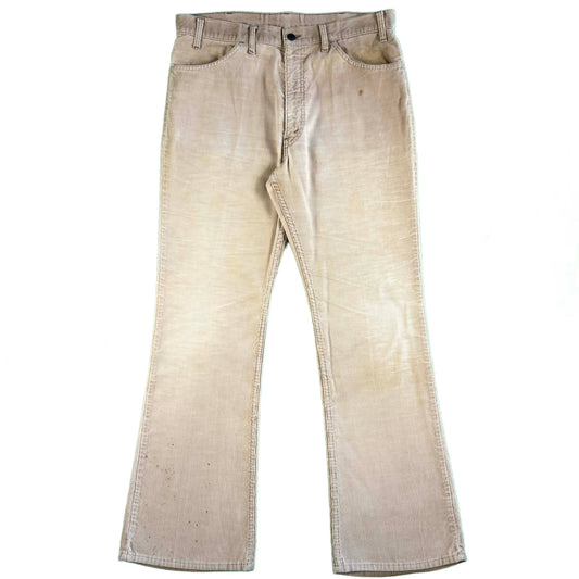 70s Faded Cream/Tan Levi's 646 Corduroy Flares- 35x31.5