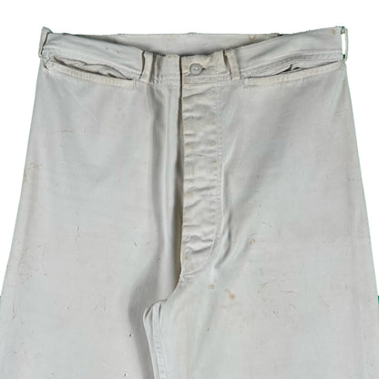 40s White Cotton Sailor Pants- 29x29.5