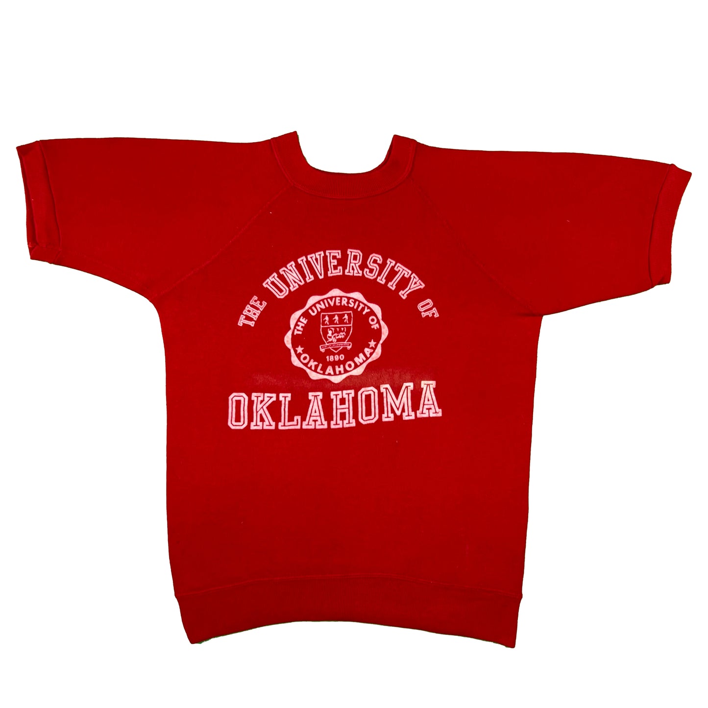 60s Flocked U of Oklahoma S/S Sweatshirt- S