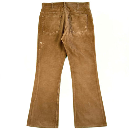 70s Dark Tan Levi's 646 Corduroy Flares- 32x29.5