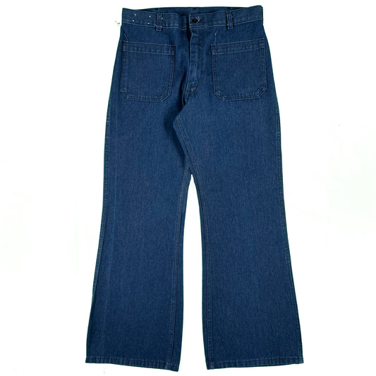 80s Seafarer Denim Sailor Pants-30x31