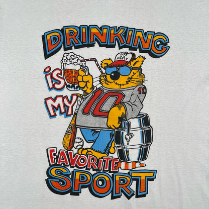 90s 'Drinking is My Favorite Sport' Tee- L