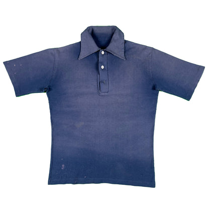 70s Sun Faded Navy Cotton Polo Shirt- S