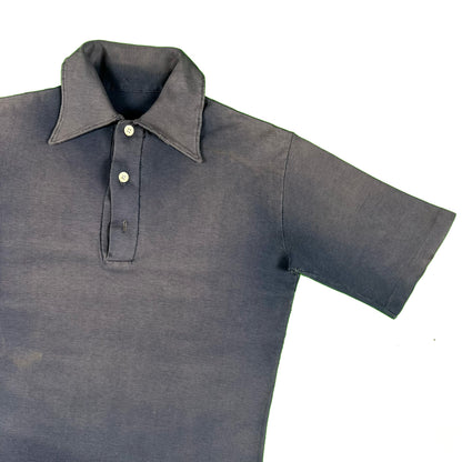 70s Sun Faded Navy Cotton Polo Shirt- S