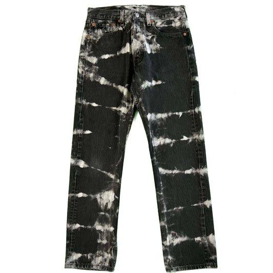 90s Bleach Dyed Black Levi's 501s- 29x28.5