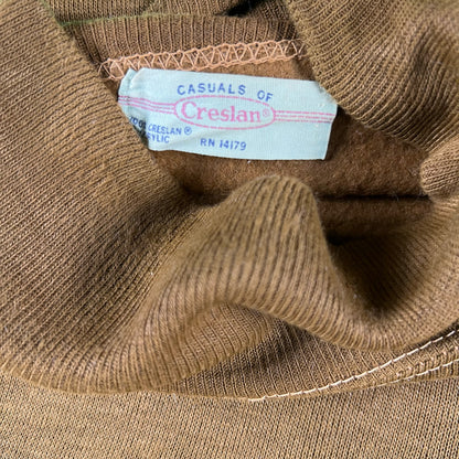 50s Dark Caramel Brown Creslan Sweatshirt- XL