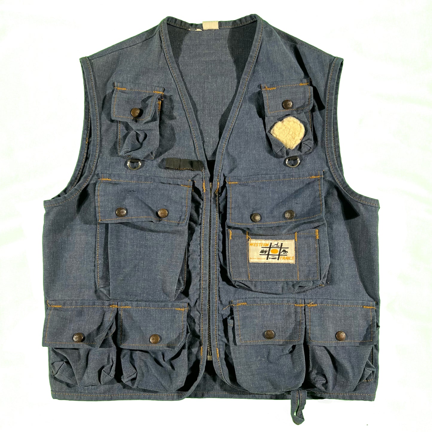 60s Denim Fly Fishing Vest- M