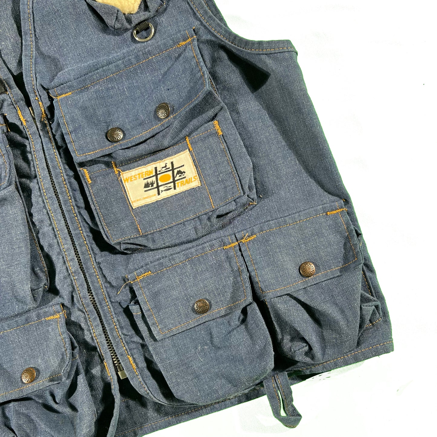 60s Denim Fly Fishing Vest- M