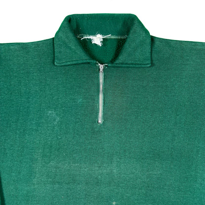 60s Forest Green 1/4 Zip Sweat- L