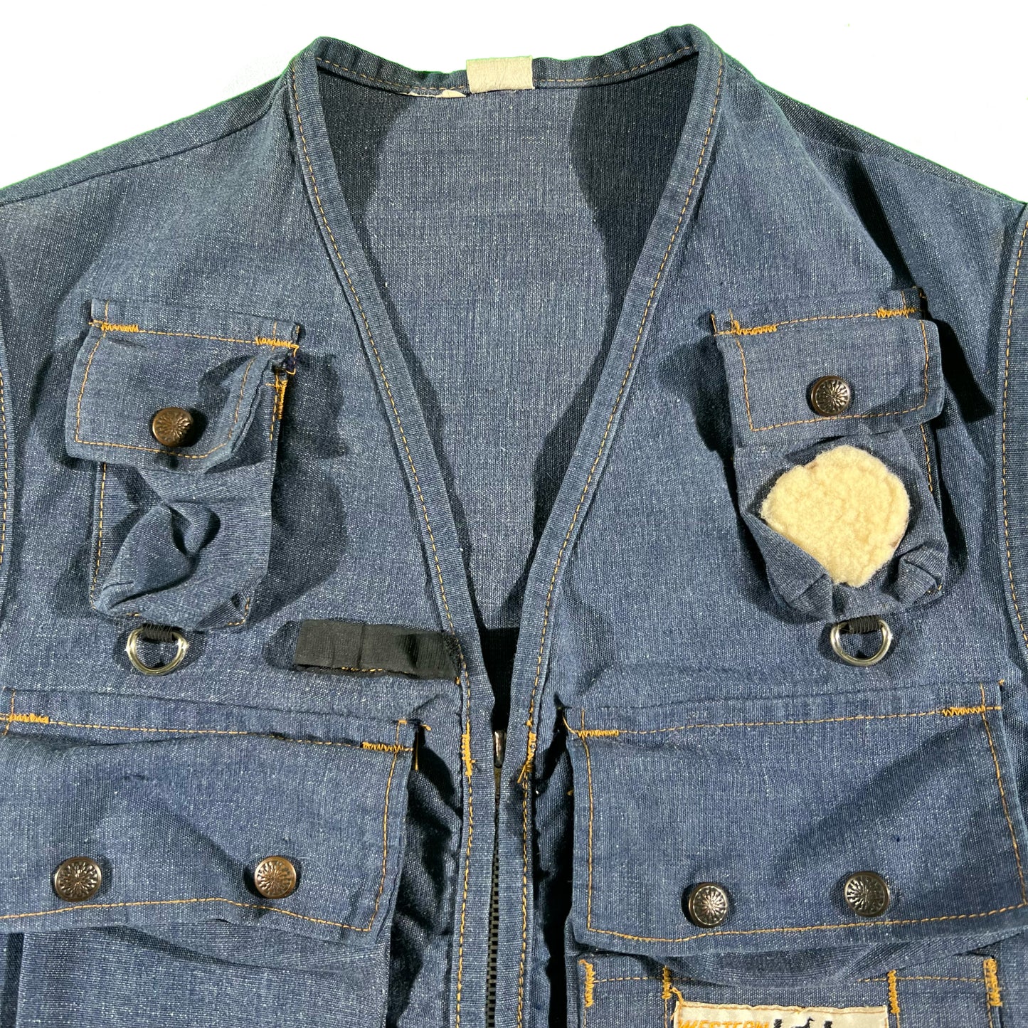 60s Denim Fly Fishing Vest- M