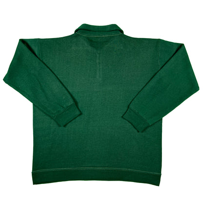 60s Forest Green 1/4 Zip Sweat- L