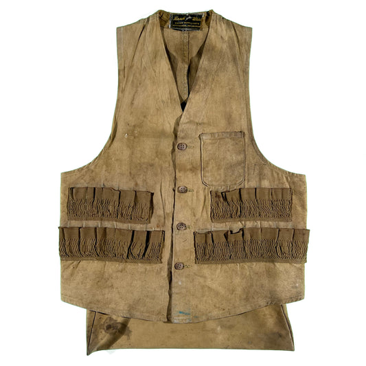 50s Distressed Canvas Hunting Vest- S