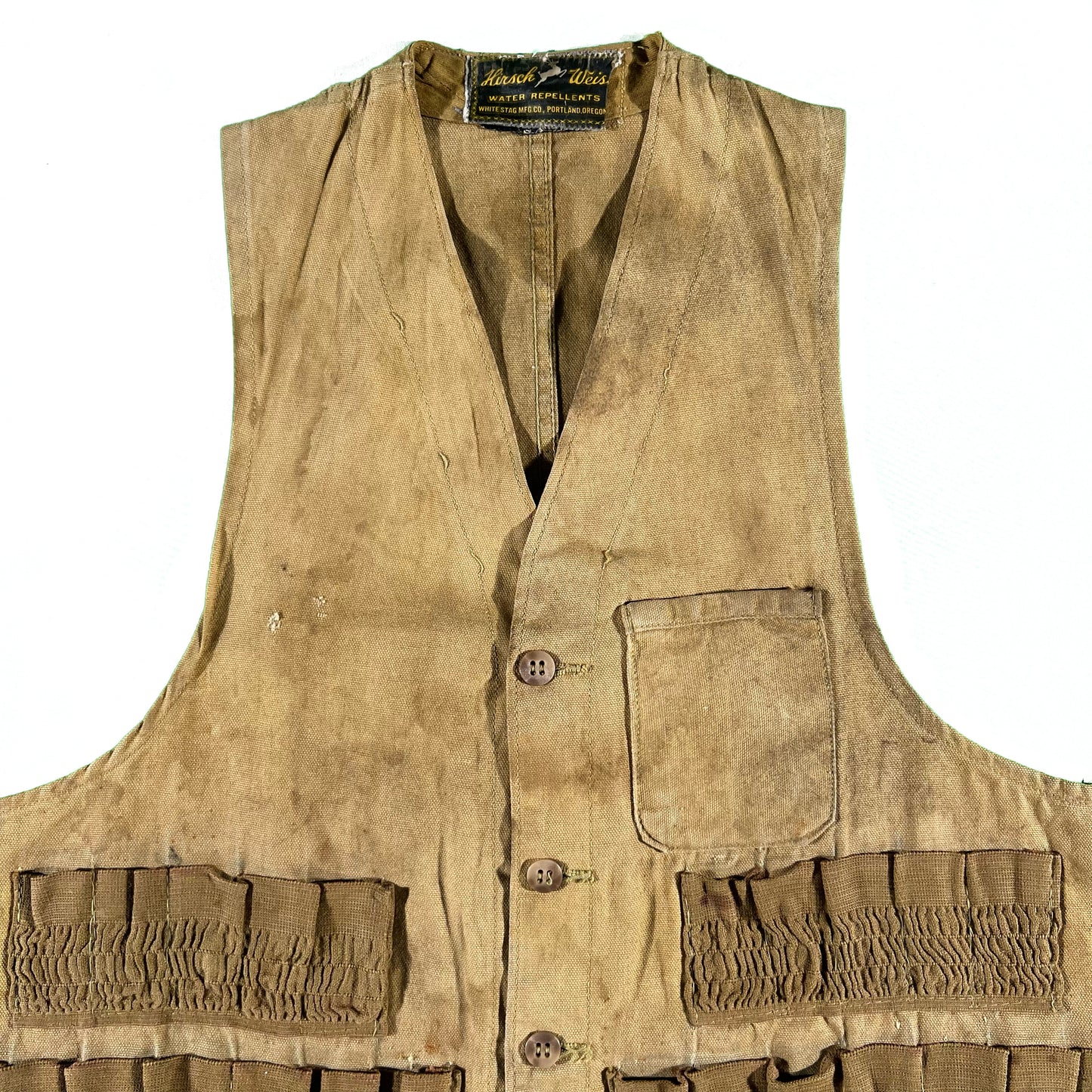 50s Distressed Canvas Hunting Vest- S