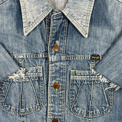 70s Cropped Wrangler Denim Shirt- S